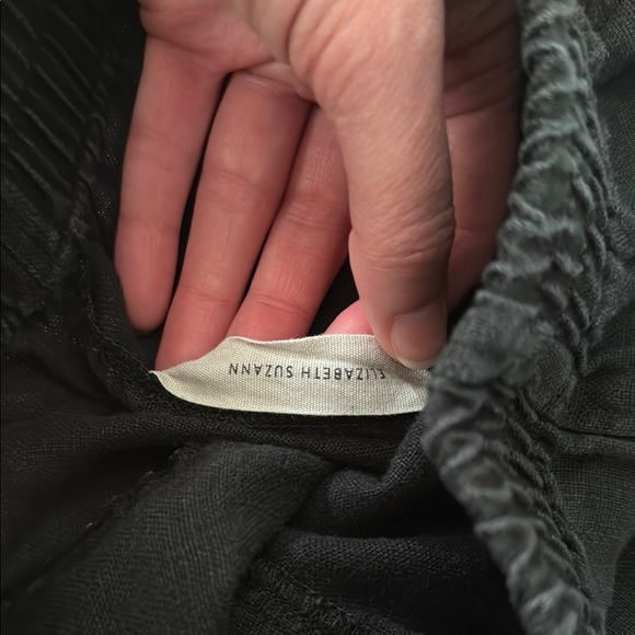 Elizabeth Suzann Black Linen Clyde Wide-Leg Pants - Picture 2 of 5